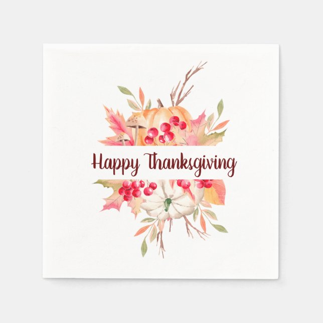 Floral Thanksgiving Napkins (Front)