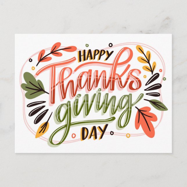 Floral thanksgiving postcard (Front)