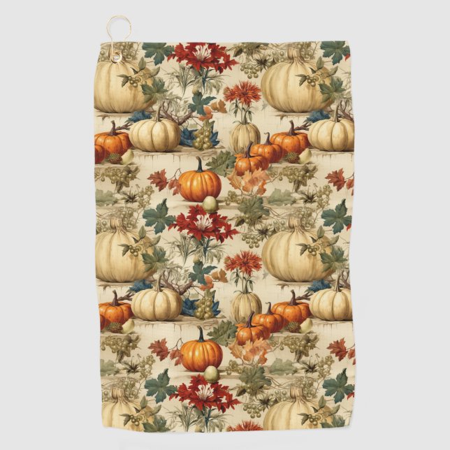 Floral Thanksgiving Vintage Pattern (10) Golf Towel (Front)