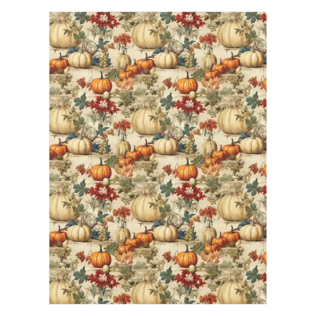 Floral Thanksgiving Vintage Pattern (10) Tablecloth (Front)