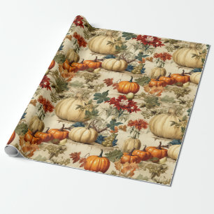 Floral Thanksgiving Vintage Pattern (10) Wrapping Paper