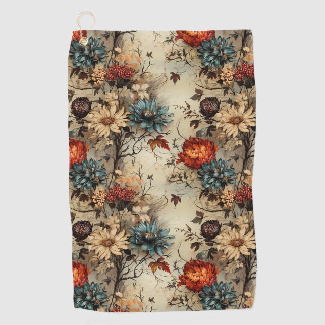Floral Thanksgiving Vintage Pattern (11) Golf Towel (Front)