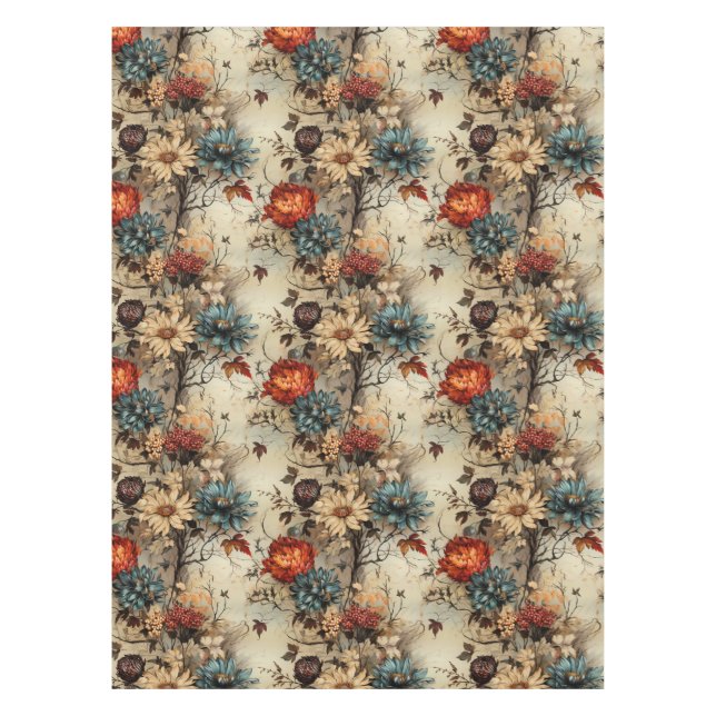 Floral Thanksgiving Vintage Pattern (11) Tablecloth (Front)