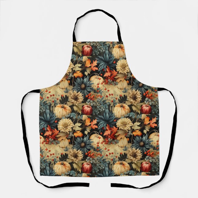 Floral Thanksgiving Vintage Pattern (12) Apron (Front)