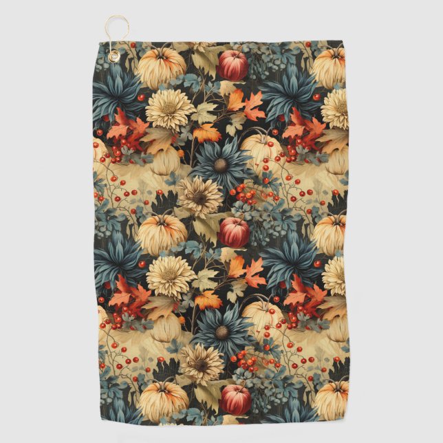 Floral Thanksgiving Vintage Pattern (12) Golf Towel (Front)