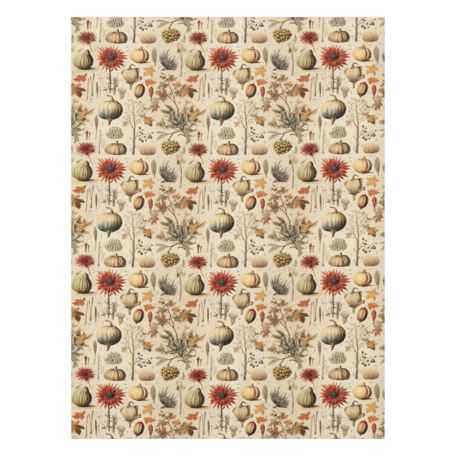Floral Thanksgiving Vintage Pattern (3) Tablecloth (Front)