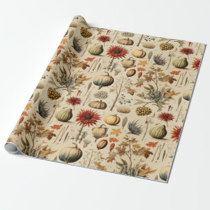 Floral Thanksgiving Vintage Pattern (3) Wrapping Paper