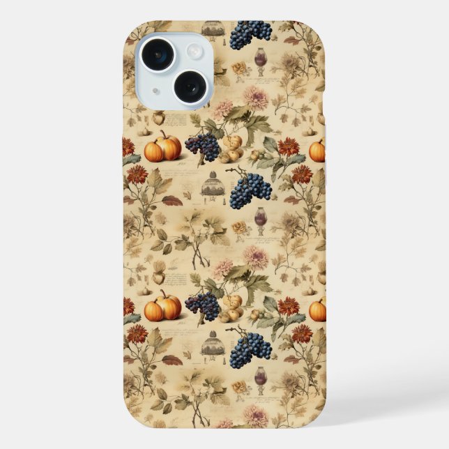 Floral Thanksgiving Vintage Pattern (4) iPhone Case (Back)