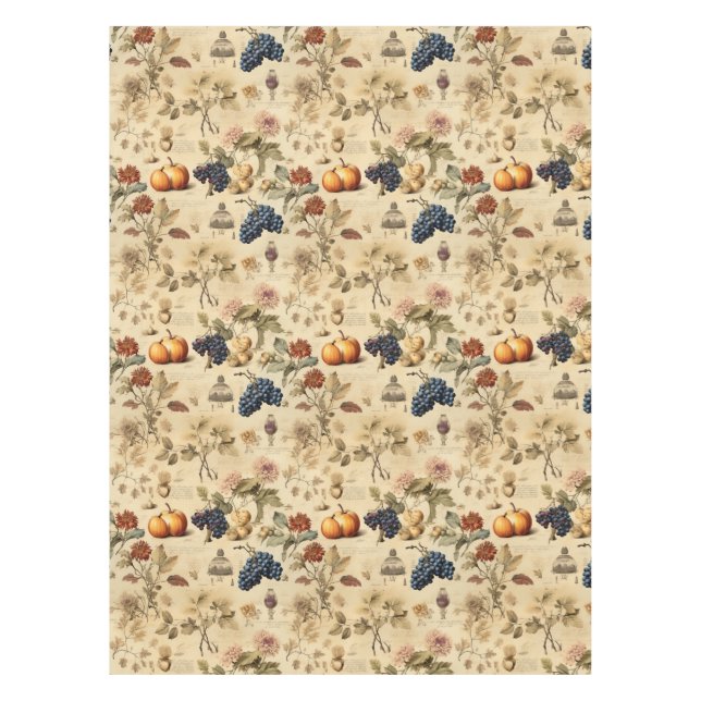 Floral Thanksgiving Vintage Pattern (4) Tablecloth (Front)