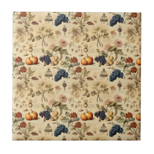 Floral Thanksgiving Vintage Pattern (4) Tile
