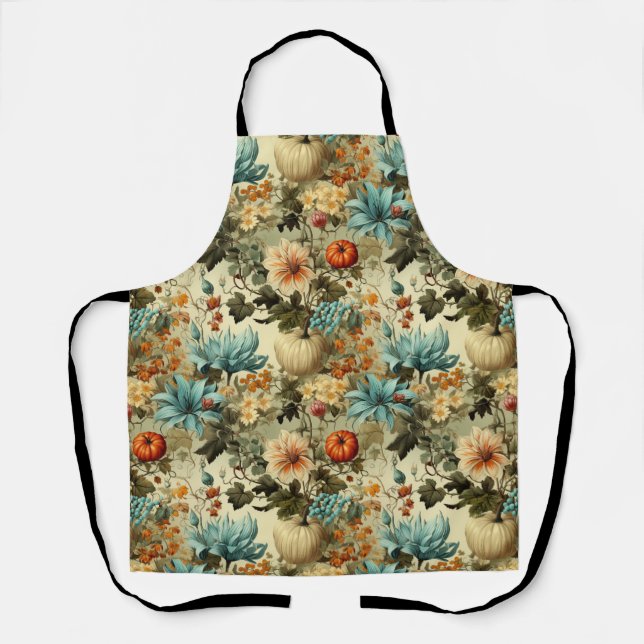 Floral Thanksgiving Vintage Pattern (5) Apron (Front)