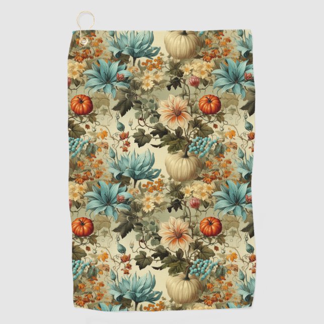 Floral Thanksgiving Vintage Pattern (5) Golf Towel (Front)