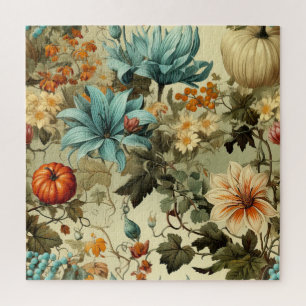 Floral Thanksgiving Vintage Pattern (5) Jigsaw Puzzle