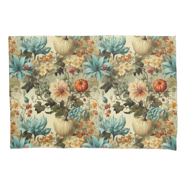 Floral Thanksgiving Vintage Pattern (5) Pillowcase (Front-Left)