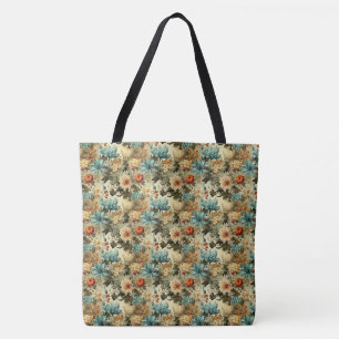 Floral Thanksgiving Vintage Pattern (5) Tote Bag