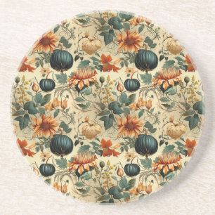 Floral Thanksgiving Vintage Pattern (6) Coaster