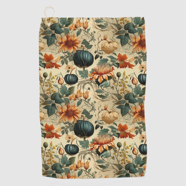 Floral Thanksgiving Vintage Pattern (6) Golf Towel (Front)