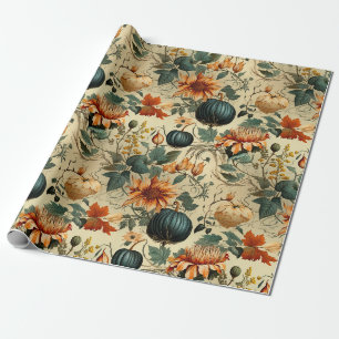 Floral Thanksgiving Vintage Pattern (6) Wrapping Paper