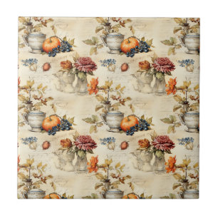 Floral Thanksgiving Vintage Pattern (7) Tile