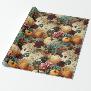 Floral Thanksgiving Vintage Pattern (8) Wrapping Paper