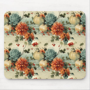 Floral Thanksgiving Vintage Pattern Mouse Mat