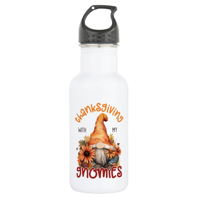 Floral Thanksgiving with my Gnomies  532 Ml Water Bottle (Front)