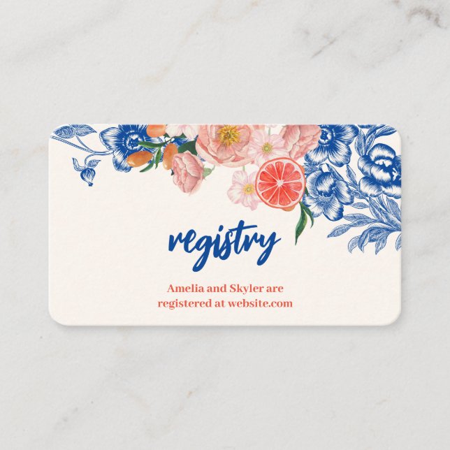 Floral That's Amore Bridal Shower registry Enclosure Card (Front)