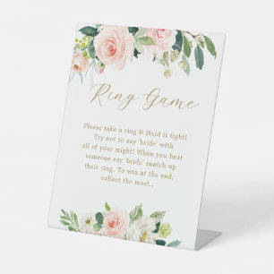 Floral The Ring Game Bridal Shower Game Sign