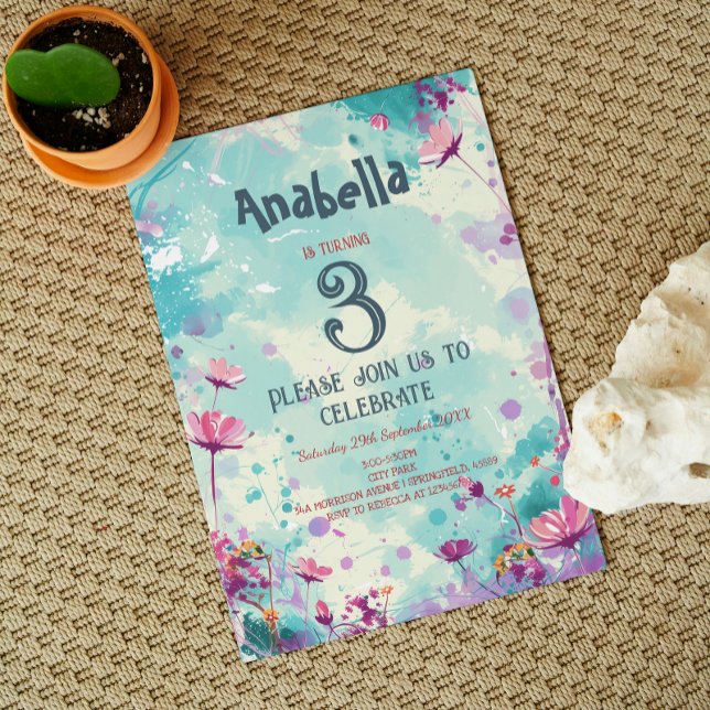 Floral Theme I Custom Photo Birthday Party Invitation (Creator Uploaded)