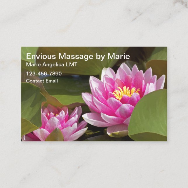 Floral Theme Massage Business Cards (Front)