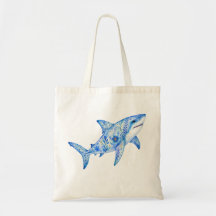 Floral Theme Pottery Art Shark