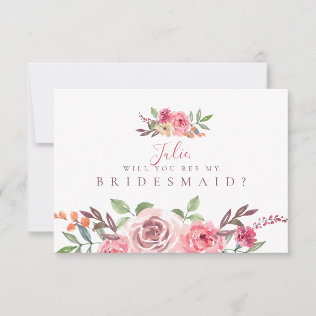 Floral Themed Bridesmaid Card (Front)