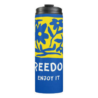 Floral Thermal Tumbler feel freedom