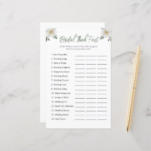 Floral "Think Fast" Bridal Shower Game
