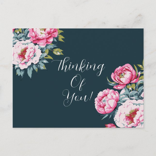 Floral Thinking Of You Postcard (Front)