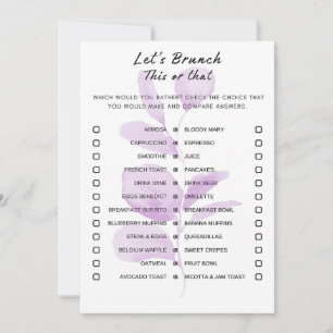 Floral This Or That Brunch Party Game Invitation