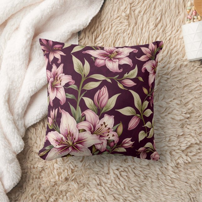 Floral Throw Pillow (Blanket)