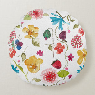 Floral throw pillow