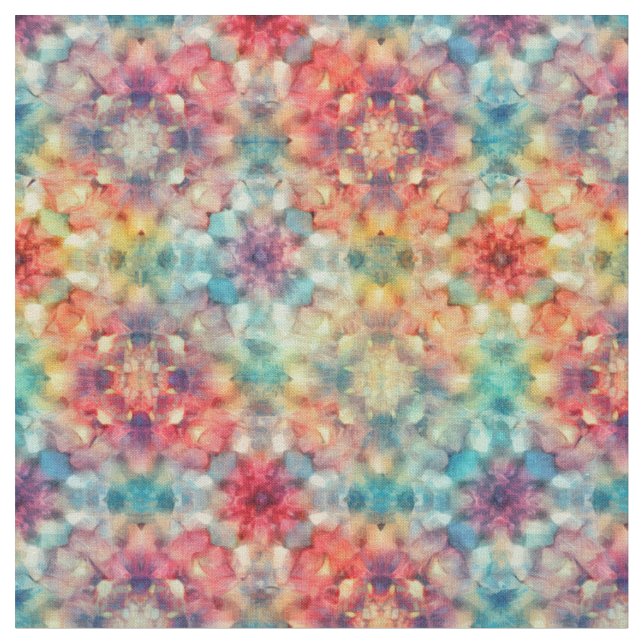Floral Tie-dye Fabric (Close Up)
