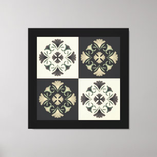 floral tile motif  canvas print