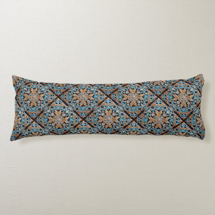 Floral Tile Pattern Faux Ceramic Body Cushion
