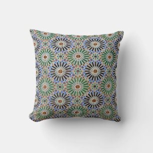 Floral Tile Pattern Throw Pillow