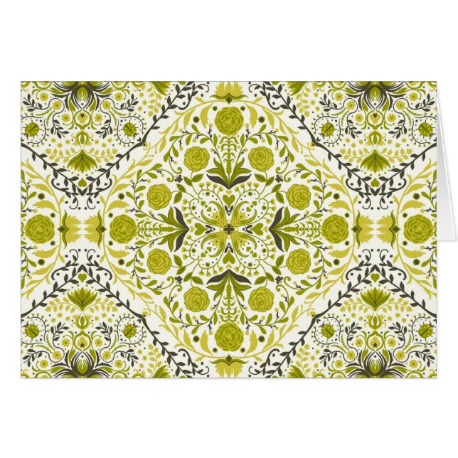 Floral tiles in green (Front Horizontal)
