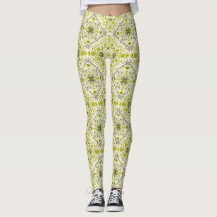 Floral tiles in green leggings