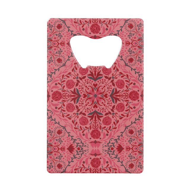 Floral tiles in red and watermelon pink (Front)