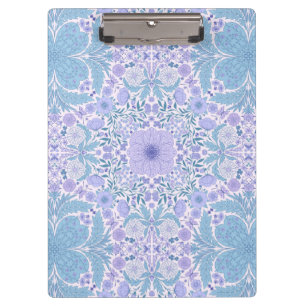 Floral tiles in violet and cotton candy pink clipboard