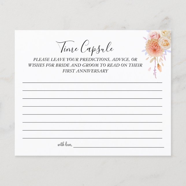 Floral Time Capsule wedding anniversary card (Front)