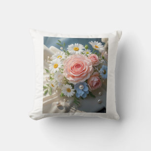 Floral Timeless elegance meets whispered romance Cushion