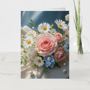 Floral Timeless elegance meets whispered romance Foil Greeting Card