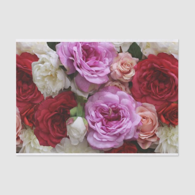 Floral tissue paper with roses and peonies (Front)